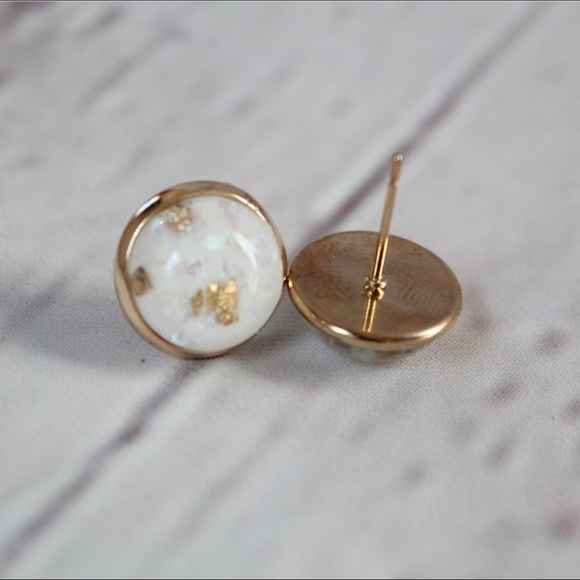 Charming Charlie Jewelry - Opal & Gold Studs
